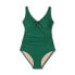 Фото #4 товара Women's Tie-Front Ruched Full Coverage One Piece Swimsuit - Kona Sol Green L