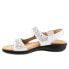 Фото #4 товара Trotters Romi T2118-100 Womens White Wide Leather Slingback Sandals Shoes