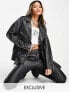 Фото #1 товара Reclaimed Vintage inspired oversized leather biker jacket