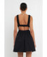 Фото #2 товара Women's Scrunchie Open Back Mini Dress