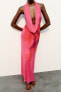 Фото #3 товара Платье из полупрозрачной ткани с горловиной халтер и сборками ZARA