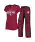 ფოტო #2 პროდუქტის Women's Maroon, Black Texas A&M Aggies Badge T-shirt and Flannel Pants Sleep Set