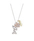 Фото #1 товара Peanuts gold Flash Plated "Mom" Snoopy and Cubic Zirconia Heart Necklace, 16"+2" Extender