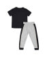 Toddler Boys and Girls Black, Heather Gray Purdue Boilermakers Ka-Boot-It Jersey and Pants Set