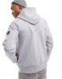 Фото #6 товара Calvin Klein mix media pique interlock hoodie in grey