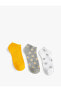 Фото #3 товара Çiçekli 3'lü Patik Çorap Seti Çok Renkli