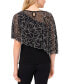 Women's Beaded Chiffon Asymmetrical Short-Sleeve Blouse