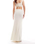 4th & Reckless knitted rib fishtail maxi skirt in cream