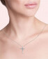 Фото #2 товара Sirena diamond Cross 18" Pendant Necklace (1/8 ct. t.w.) in 14k White or Yellow Gold