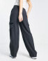 Фото #4 товара Monki tailored cargo trousers in dark grey