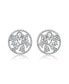 ფოტო #3 პროდუქტის GV Sterling Silver White Gold Plated Ball Halo with Clear Multi Shape Cubic Zirconia Round Earrings