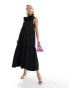 Sister Jane Peggy sleeveless bow midi dress in black