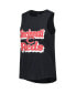 ფოტო #3 პროდუქტის Women's Heather Red, Heather Black Cincinnati Reds Wordmark Meter Muscle Tank Top and Pants Sleep Set