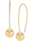 ფოტო #1 პროდუქტის Polished Ball Fish Hook Wire Drop Earrings in 14k Gold