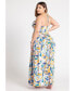 Plus Size Halter Neck Ruffle Maxi Dress Mosaic botanic, 16 - фото #2