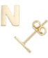 ფოტო #2 პროდუქტის Initial Stud Earrings in 10k Gold