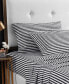Фото #1 товара Sketchy Stripe Cotton Percale 4 Piece Sheet Set, Queen