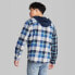 Фото #2 товара Men's Checked Casual Fit Collared Button-Down Shirt - Original Use Blue L