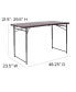 4-Foot Height Adjustable Bi-Fold Dark Gray Plastic Folding Table With Handle