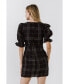 Фото #4 товара Women's Check Print Linen Dress