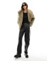 & Other Stories faux fur jacket in dark taupe