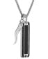 ფოტო #3 პროდუქტის Men's Icon Black Onyx & Black Diamond (3/4 ct. t.w.) Pendant Necklace in Sterling Silver, 24" + 2" extender