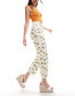 ASOS DESIGN cropped mid rise straight jean in lemon print