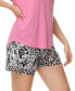 ფოტო #3 პროდუქტის Women's Ruffle Sleeve Tank with the Shorts 2 Pc. Pajama Set