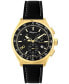 ფოტო #1 პროდუქტის Salvatore Men's Swiss Chronograph Black Leather Strap Watch 43mm