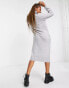 ONLY roll neck midi jumper dress in light grey grau, S - EU 36 - фото #2