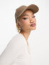 ASOS DESIGN linen mix cap in dark putty