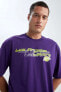 Фото #6 товара Fit Nba Los Angeles Lakers Oversize Fit %100 Pamuk Tişört Y2984az22hs