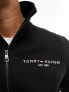 Tommy Hilfiger zip through stand collar sweatshirt in black