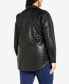 Фото #2 товара Plus Size Tyler Faux Leather Shacket Jacket