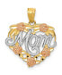 ფოტო #1 პროდუქტის Mom Heart Pendant in 14k Yellow, Rose Gold and Rhodium