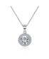 Round Halo Crystal Pendant Necklace