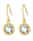 ფოტო #1 პროდუქტის Fine Crystal 6mm Bezel Drop Earrings in Sterling Silver