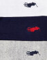 Polo Ralph Lauren 3 pack sports socks in grey/white/navy with large pony logo