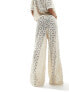 Фото #10 товара South Beach crochet beach trouser co-ord in cream