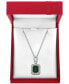 ფოტო #4 პროდუქტის EFFY® Emerald (2-1/5 ct. t.w.) & Diamond (1/4 ct. t.w.) 18" Pendant Necklace in 14k White Gold (Also Available in 14k Yellow Gold)