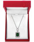 EFFY® Emerald (2-1/5 ct. t.w.) & Diamond (1/4 ct. t.w.) 18" Pendant Necklace in 14k White Gold (Also Available in 14k Yellow Gold)