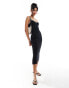 Noisy May strappy maxi dress with sweetheart neck in black contrast detail