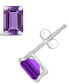 ფოტო #3 პროდუქტის Gemstone Stud Earrings in 10k White Gold