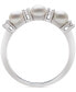 ფოტო #3 პროდუქტის Cultured Freshwater Button Pearl (4mm) & Lab-Created White Sapphire (1/6 ct. t.w.) Ring in 14k Gold-Plated Sterling Silver