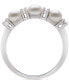 Cultured Freshwater Button Pearl (4mm) & Lab-Created White Sapphire (1/6 ct. t.w.) Ring in 14k Gold-Plated Sterling Silver