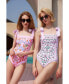 Фото #7 товара Women's Pink Blossom Reversible One-Piece Swimsuit