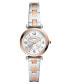 ფოტო #1 პროდუქტის Women's Carlie Sport Mini Three Hand, Two Tone Stainless Steel Bracelet Watch 28mm