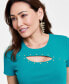 Фото #4 товара Women's Fitted Cutout Top, Created for Macy's