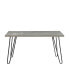 Modern Sleek Design Dining Table 1 Piece Light Gray Wooden Top Black Finish Metal Legs Dining Furniture