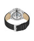 ფოტო #3 პროდუქტის Men's Automatic Black Genuine Leather Watch 43.5mm